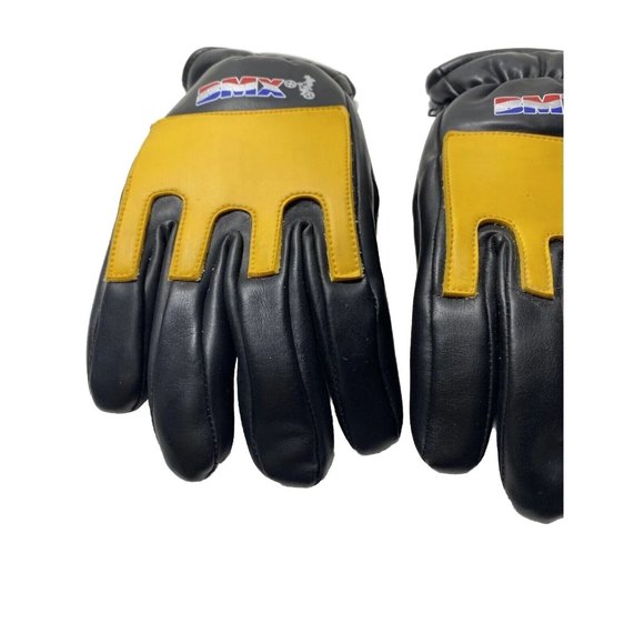 Vintage BMX Bike Gloves, Black and Yellow, Medium-Large - Picture 3 of 13